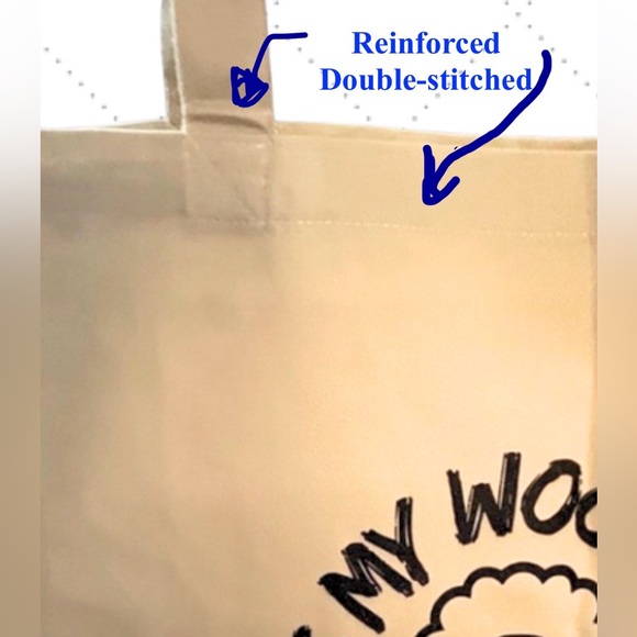 Canvas Tote, Lamb Graphic. Quality eco safe material. 1 left! Handmade. - Picture 5 of 6